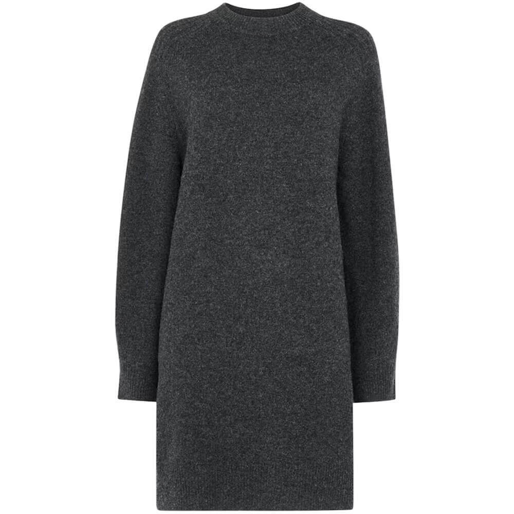 Whistles Grey Ava Round Neck Knitted Dress